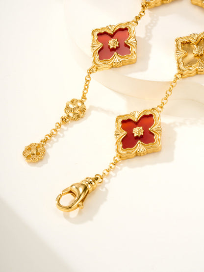 [⭐Novea]B.C.L ENAMELED Five-Flower Bracelet（Various Colors) BIG SIZE