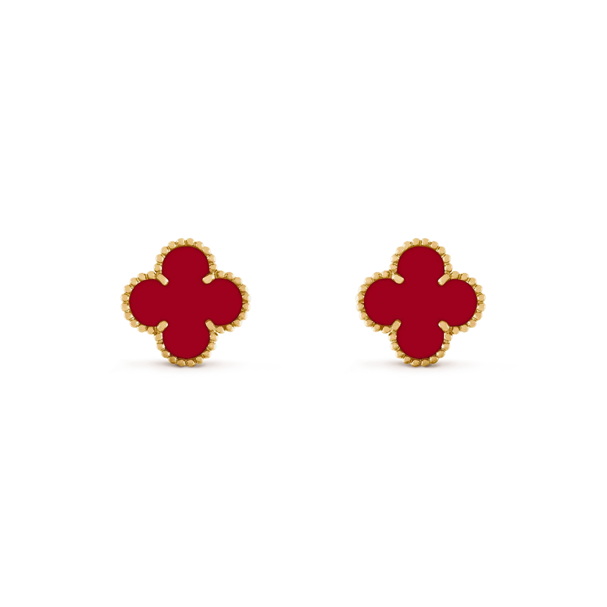 [⭐Novea]CLOVER MEDIUM 1 MOTIFS CARNELIAN  EARRINGS