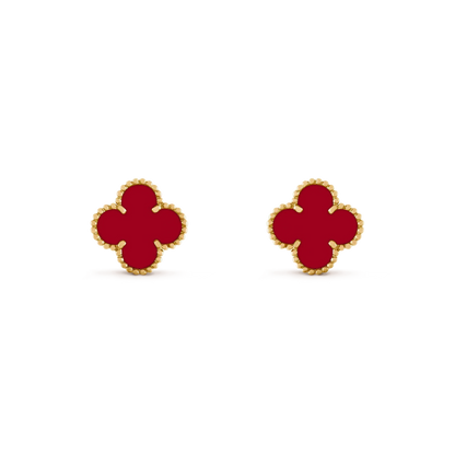 [⭐Novea]CLOVER MEDIUM 1 MOTIFS CARNELIAN  EARRINGS