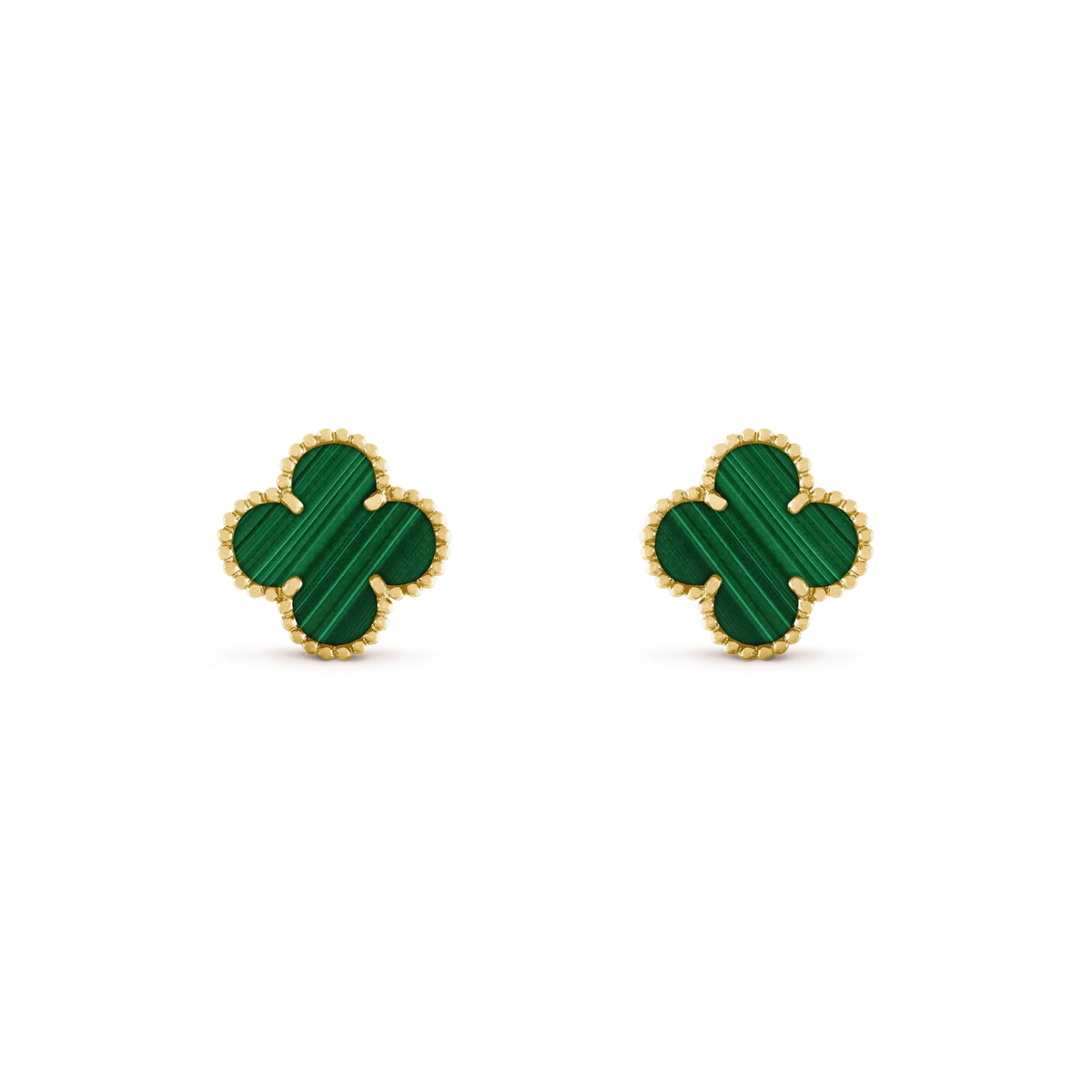 [⭐Novea]CLOVER MEDIUM 1 MOTIFS MALACHITE  EARRINGS