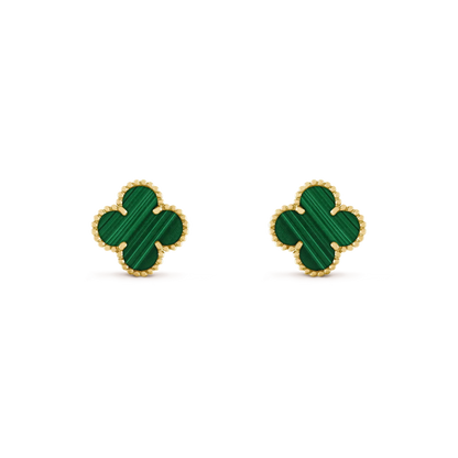 [⭐Novea]CLOVER MEDIUM 1 MOTIFS MALACHITE  EARRINGS