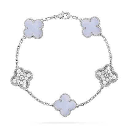 [⭐Novea] CLOVER 5 MOTIF PURPLE CHALCEDONY BRACELET COLLECTION