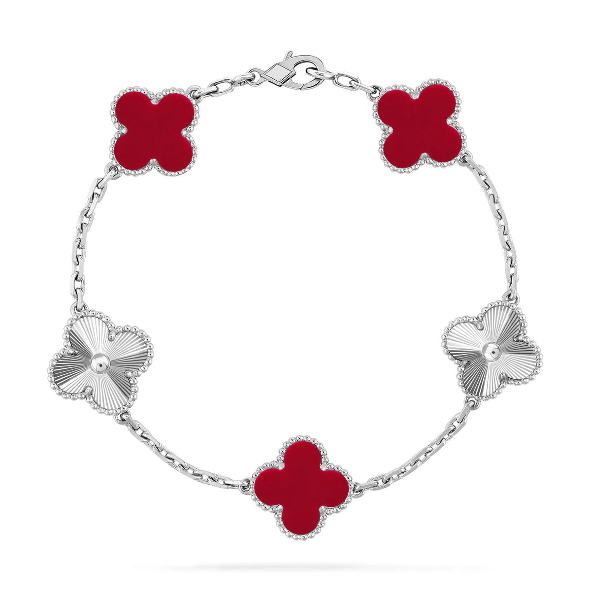 [⭐Novea] CLOVER 5 MOTIF RED CORNELIAN BRACELET COLLECTION