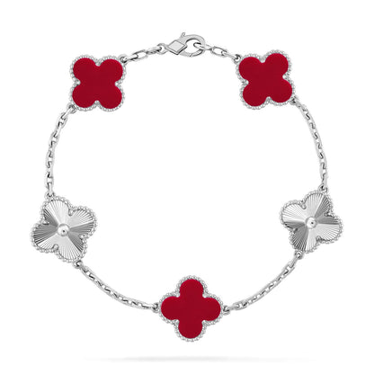 [⭐Novea] CLOVER 5 MOTIF RED CORNELIAN BRACELET COLLECTION