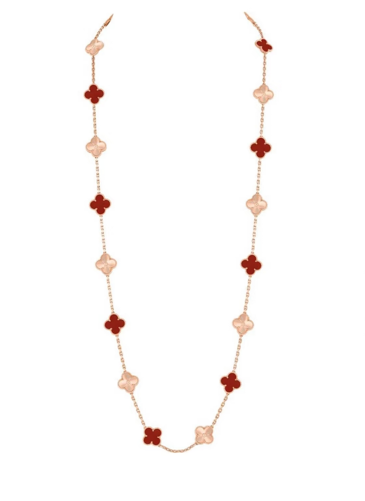 [⭐Novea]CLOVER 20 MOTIFS LASER CARNELIAN NECKLACE