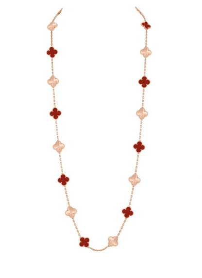 [⭐Novea]CLOVER 20 MOTIFS LASER CARNELIAN NECKLACE
