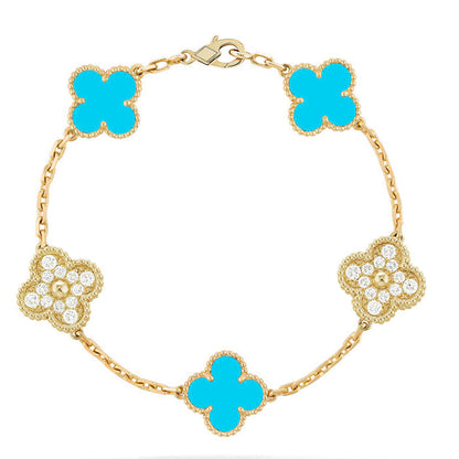 [⭐Novea] CLOVER 5 MOTIF TURQUOISE BRACELET COLLECTION