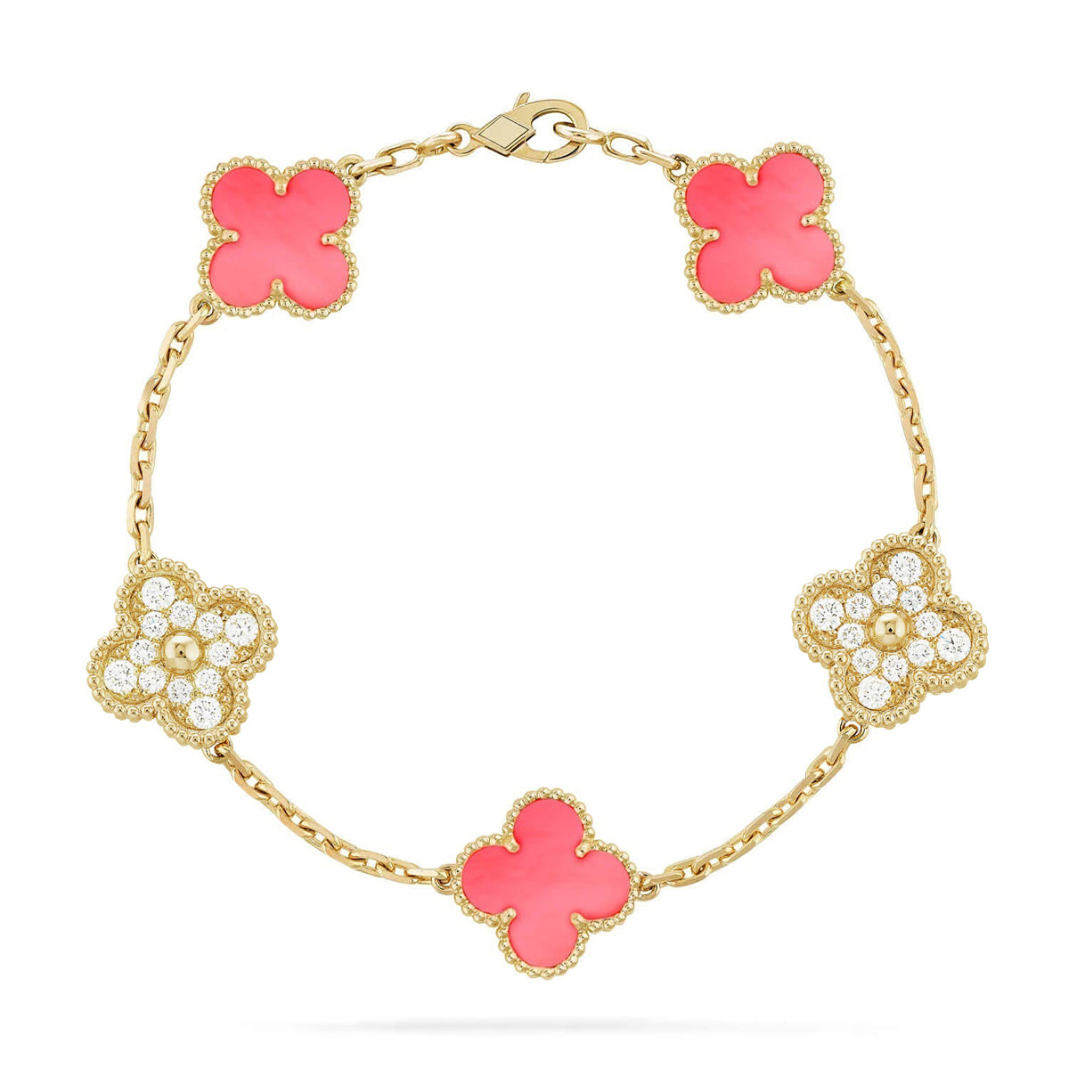 [⭐Novea] CLOVER 5 MOTIFS  PINK MOP BRACELET COLLECTION