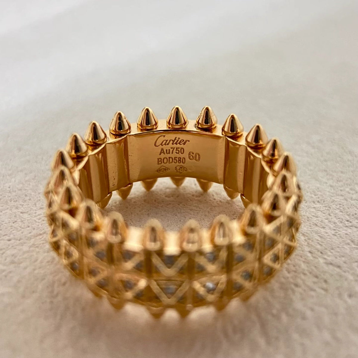 [⭐Novea]CLASH DOUBLE-ROW RIVET RING WITH DIAMOND SETTING
