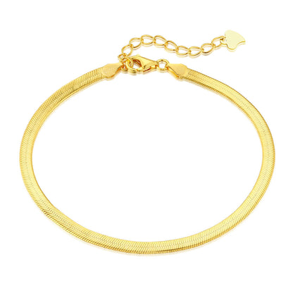[Lucky Jewelry]Flat Snake Bone Chain Blade Necklace