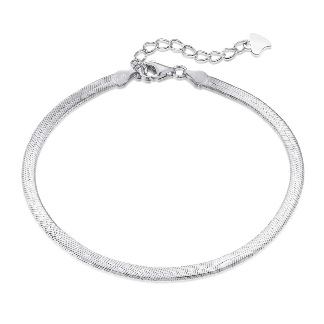 [Lucky Jewelry]Flat Snake Bone Chain Blade Necklace