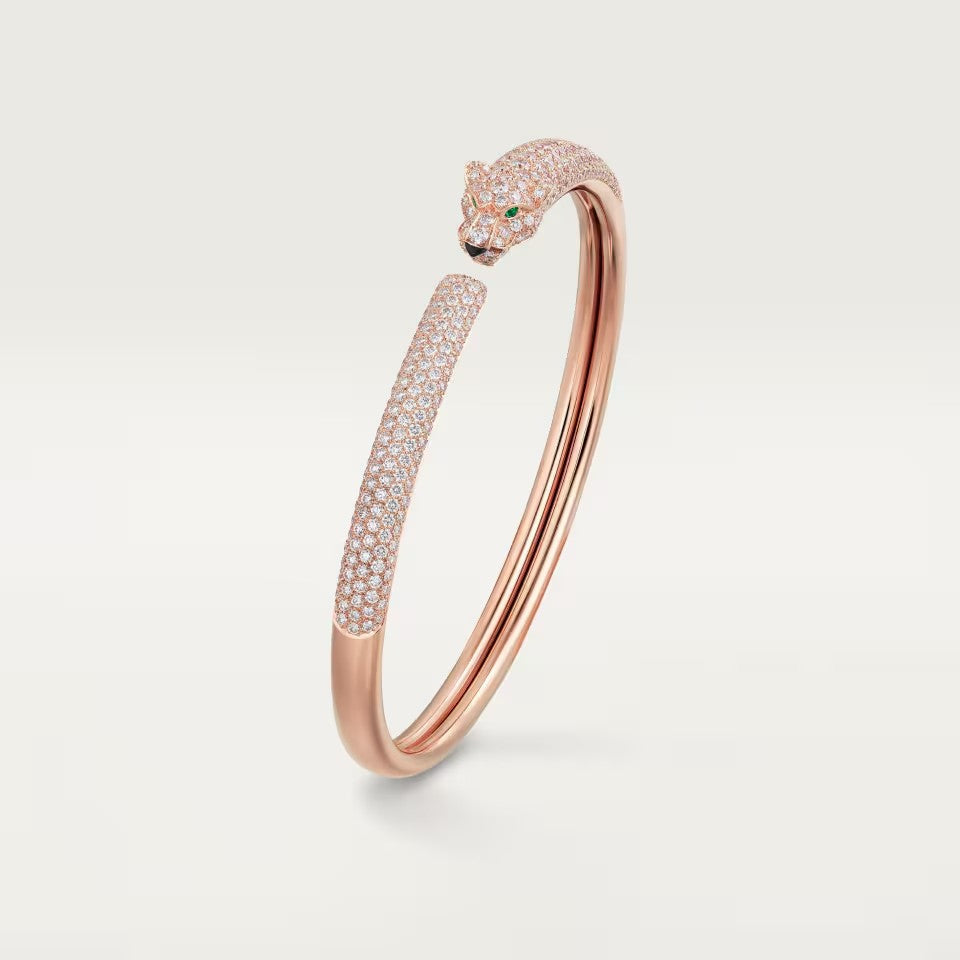 [⭐Novea]PANTHERE FULL DIAMOND OPEN BRACELET