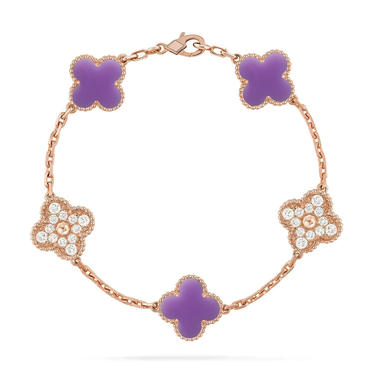 [⭐Novea]CLOVER 5 MOTIF LIGHT PURPLE BRACELET COLLECTION