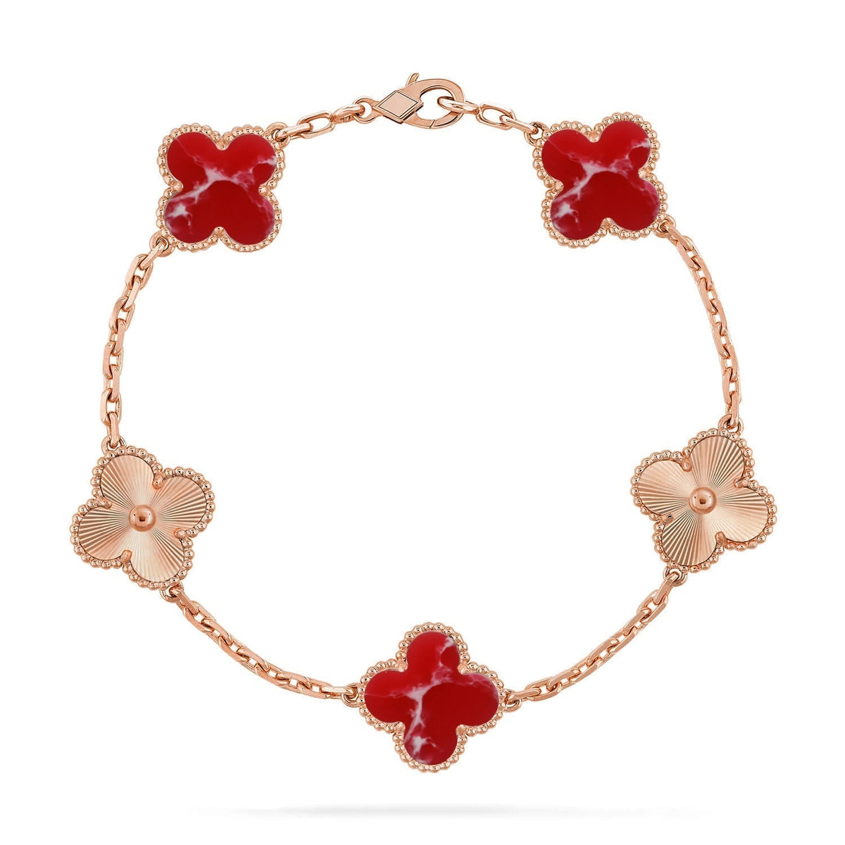 [⭐Novea]CLOVER 5 MOTIF RED PATTERN BRACELET COLLECTION