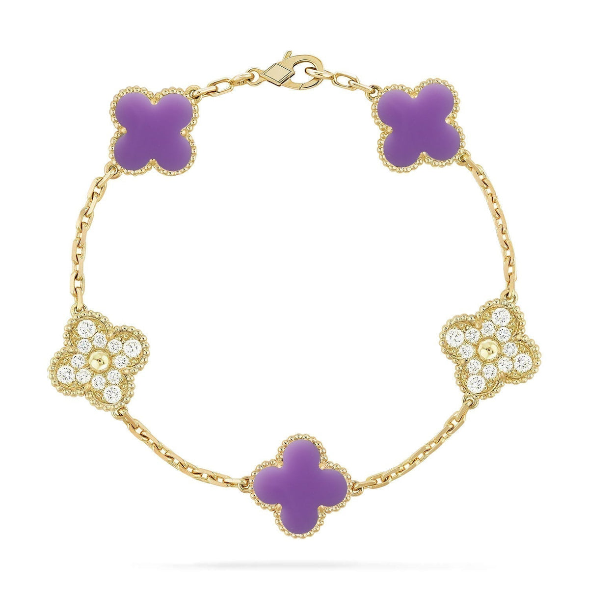 [⭐Novea]CLOVER 5 MOTIF LIGHT PURPLE BRACELET COLLECTION