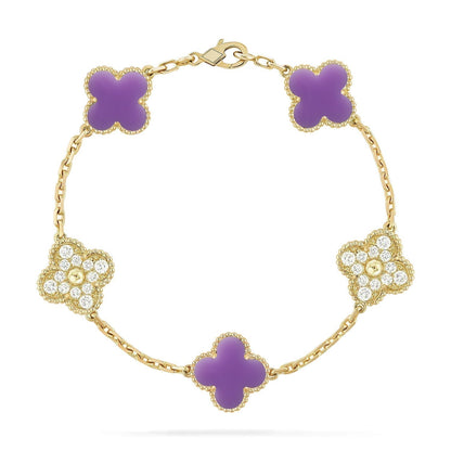 [⭐Novea]CLOVER 5 MOTIF LIGHT PURPLE BRACELET COLLECTION