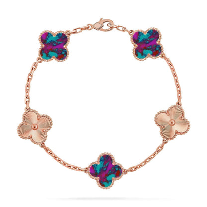 [⭐Novea]CLOVER 5 MOTIF COLOR GEMSTONES BRACELET COLLECTION