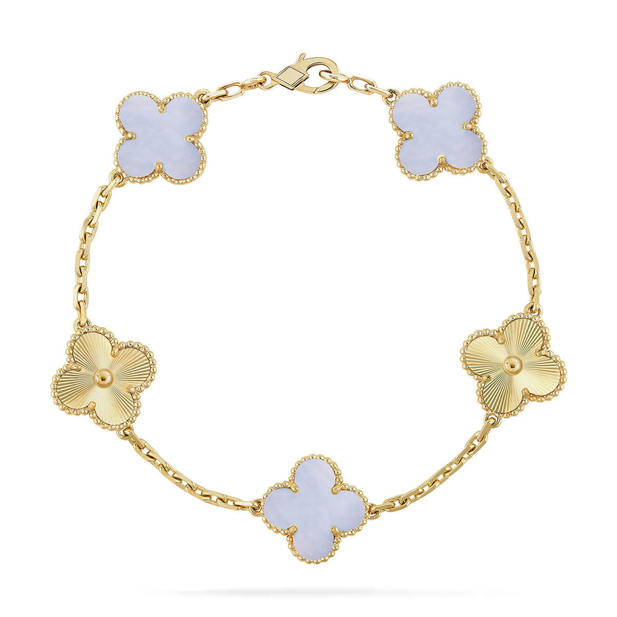 [⭐Novea] CLOVER 5 MOTIF PURPLE CHALCEDONY BRACELET COLLECTION