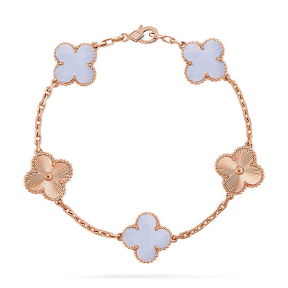 [⭐Novea] CLOVER 5 MOTIF PURPLE CHALCEDONY BRACELET COLLECTION