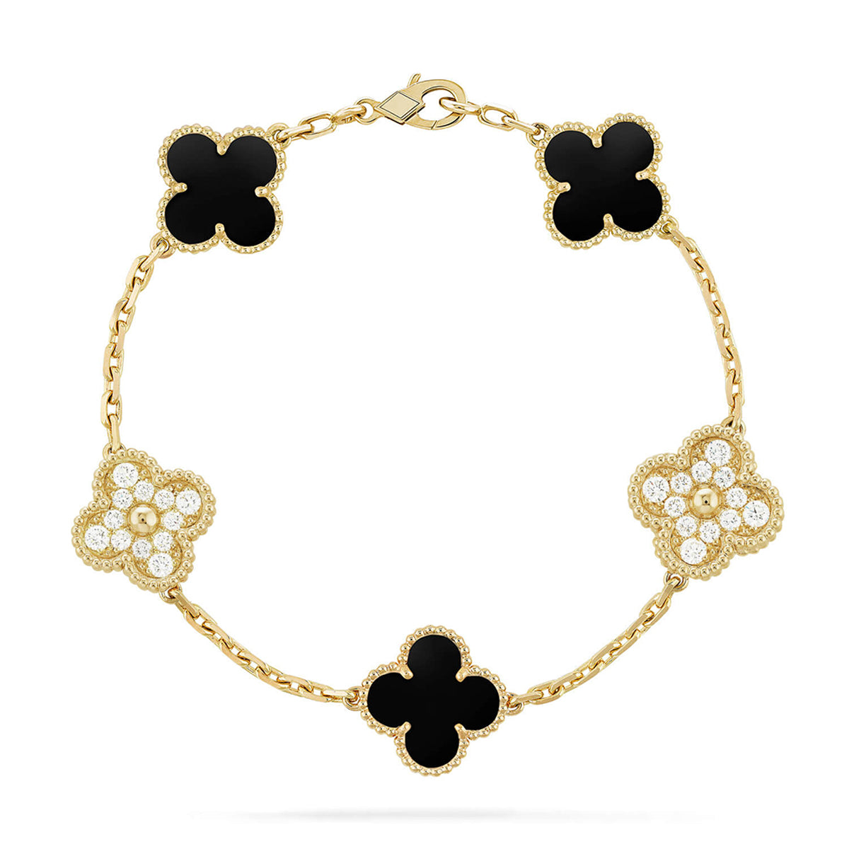 [⭐Novea] CLOVER 5 MOTIF ONYXS BRACELET COLLECTION