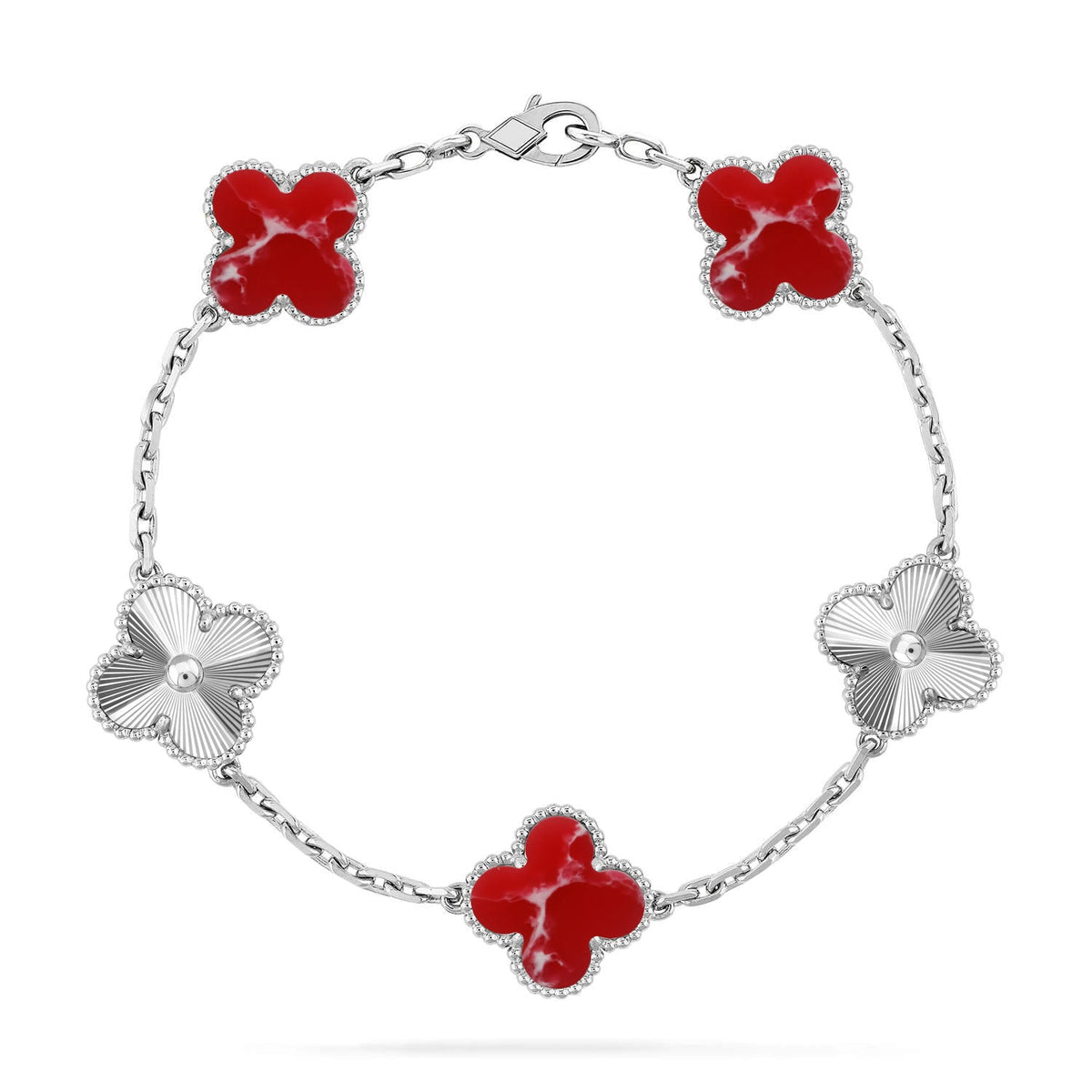 [⭐Novea]CLOVER 5 MOTIF RED PATTERN BRACELET COLLECTION