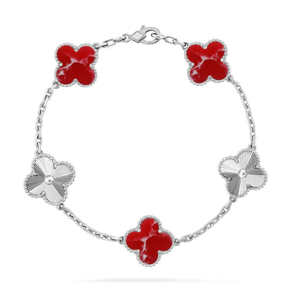 [⭐Novea]CLOVER 5 MOTIF RED PATTERN BRACELET COLLECTION