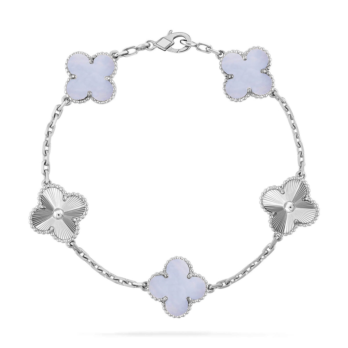 [⭐Novea] CLOVER 5 MOTIF PURPLE CHALCEDONY BRACELET COLLECTION