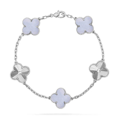 [⭐Novea] CLOVER 5 MOTIF PURPLE CHALCEDONY BRACELET COLLECTION