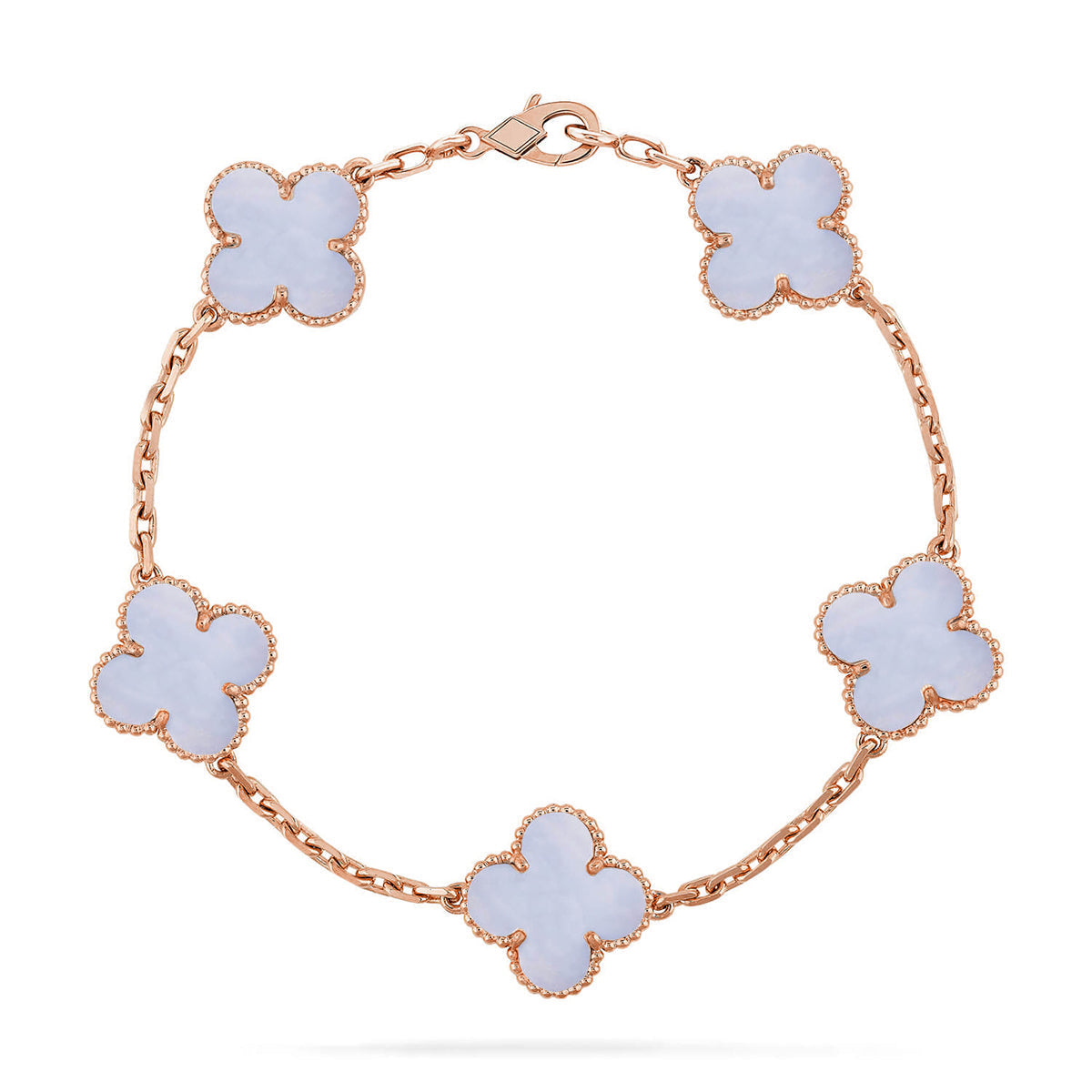 [⭐Novea] CLOVER 5 MOTIF PURPLE CHALCEDONY BRACELET COLLECTION