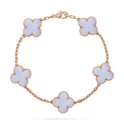 [⭐Novea] CLOVER 5 MOTIF PURPLE CHALCEDONY BRACELET COLLECTION