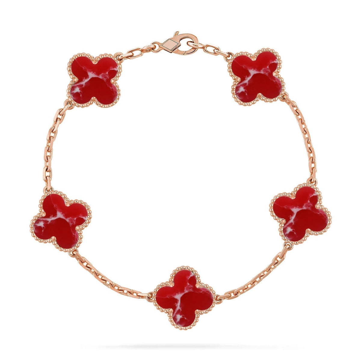 [⭐Novea]CLOVER 5 MOTIF RED PATTERN BRACELET COLLECTION