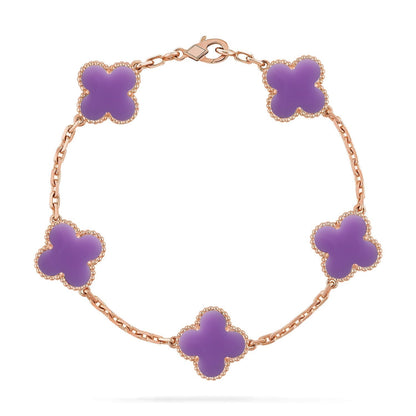 [⭐Novea]CLOVER 5 MOTIF LIGHT PURPLE BRACELET COLLECTION