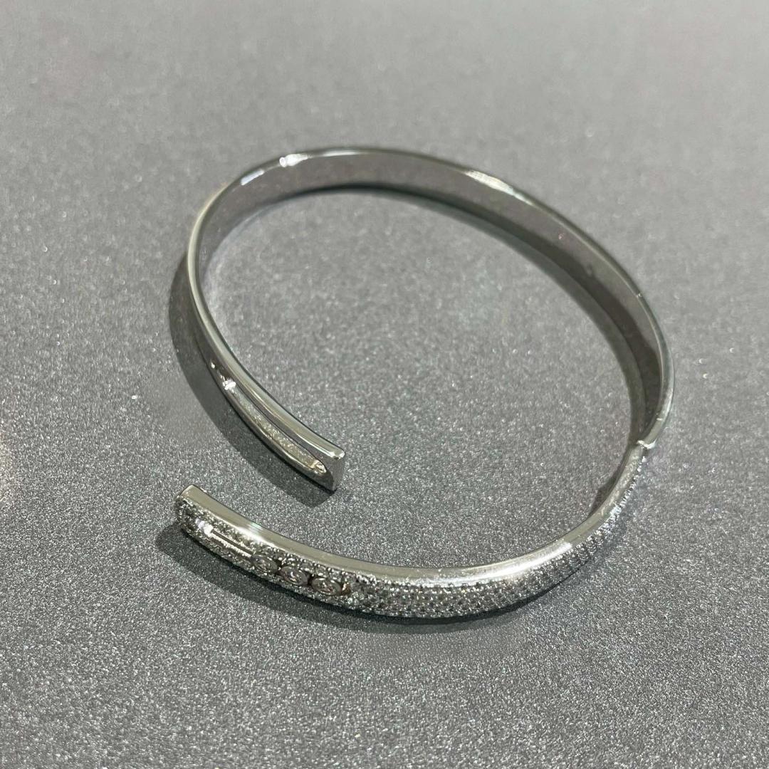 [⭐Novea]Move Noa Rose Gold Pavé Diamond Bangle Bracelet
