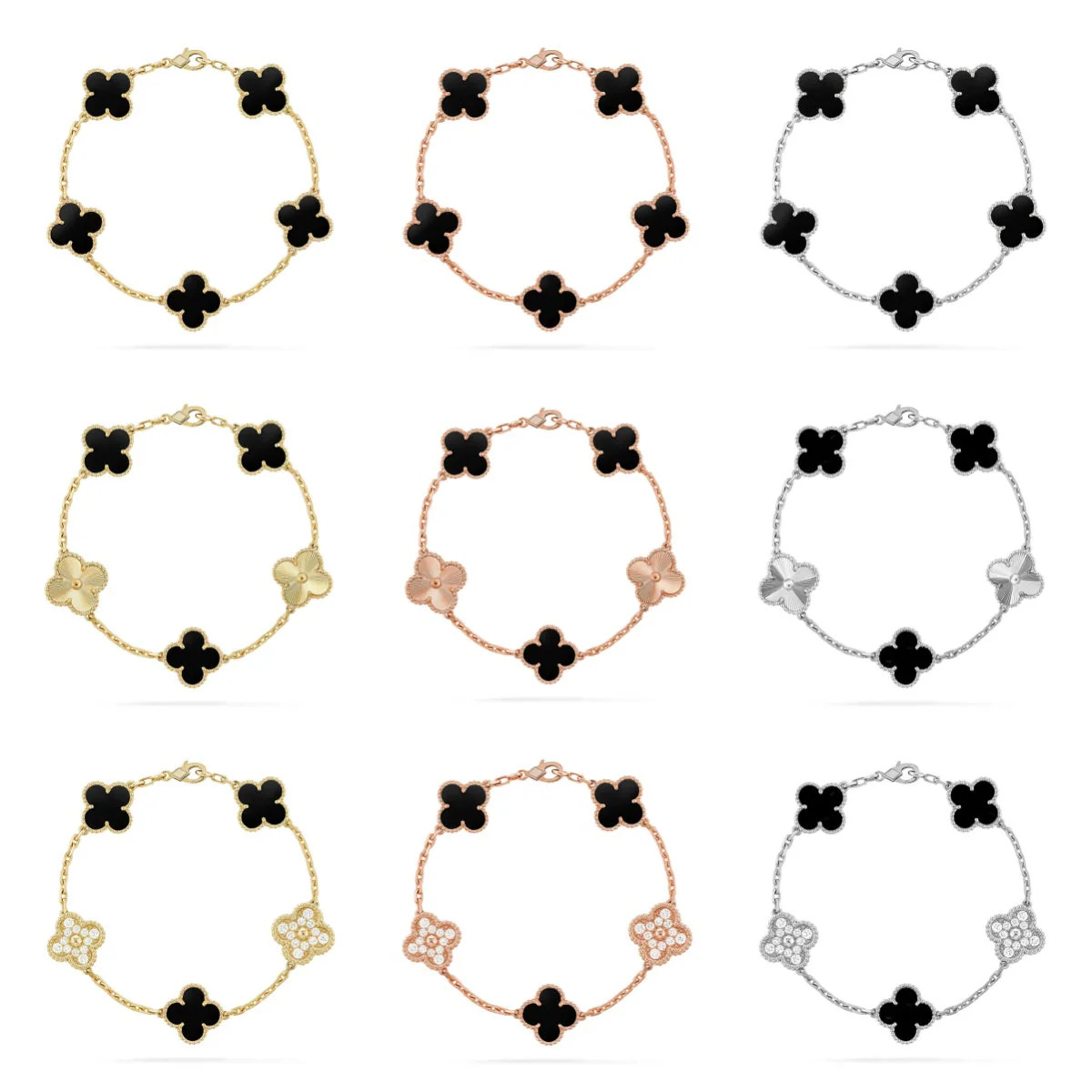 [⭐Novea] CLOVER 5 MOTIF ONYXS BRACELET COLLECTION