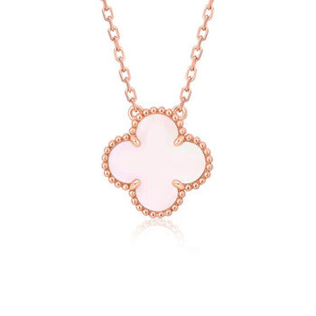 [⭐Novea]CLOVER 15MM PINK MOTHER-OF-PEARL SINGLE FLOWER NECKLACE