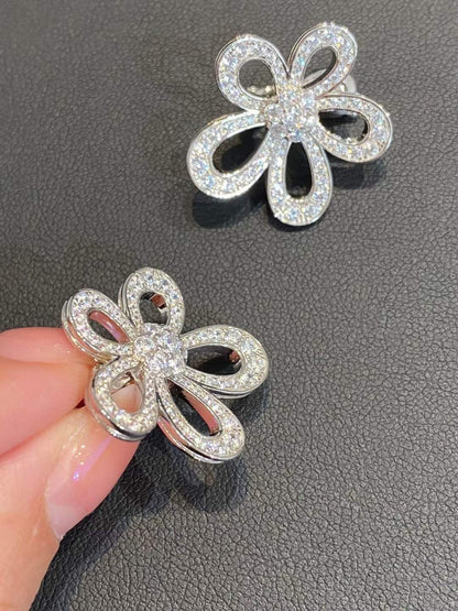 [⭐Novea]FLOWERLACE EARRINGS FULL DIAMONDS