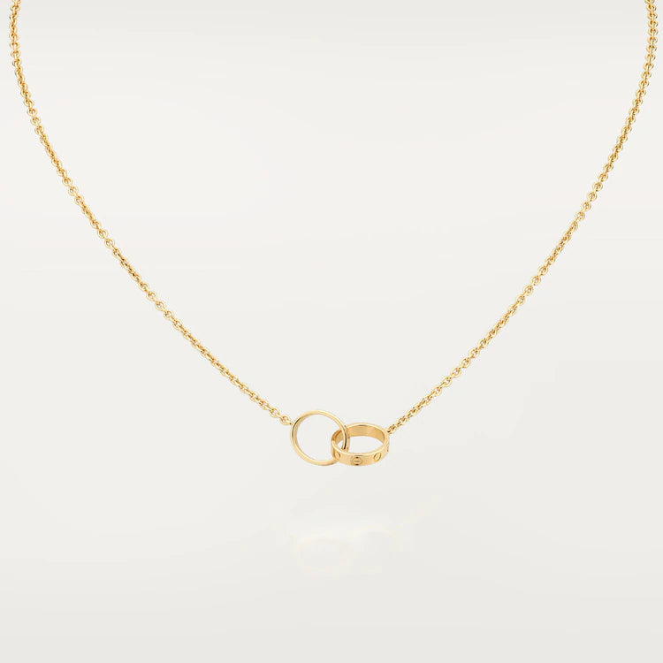 [⭐Novea]LOVE NECKLACE DOUBLE RING GOLD