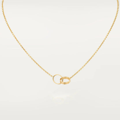 [⭐Novea]LOVE NECKLACE DOUBLE RING GOLD