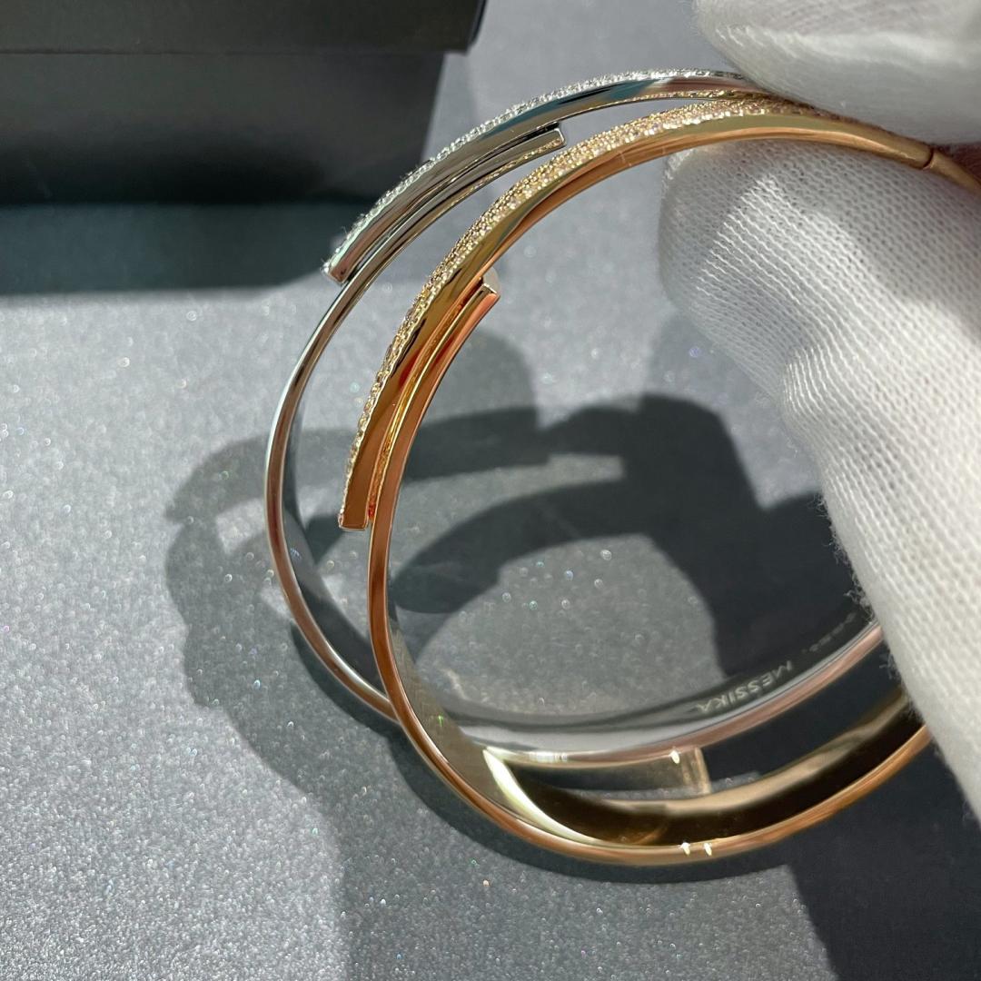 [⭐Novea]Move Noa Rose Gold Pavé Diamond Bangle Bracelet