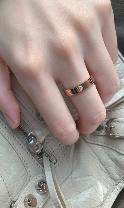 [⭐Novea]LOVE RING 4MM 1 DIAMOND