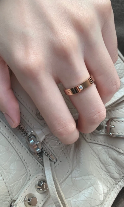 [⭐Novea]LOVE RING 4MM 1 DIAMOND