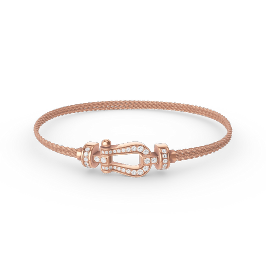 [⭐Novea]FORCE SMALL HORSESHOE  DIAMOND CHAIN ROPE BRACELET