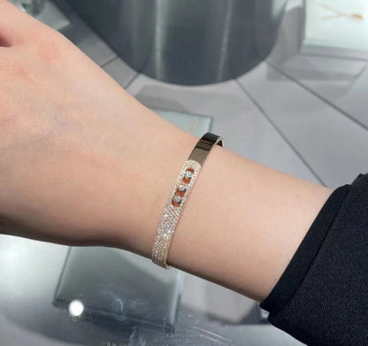 [⭐Novea]Move Noa Rose Gold Pavé Diamond Bangle Bracelet