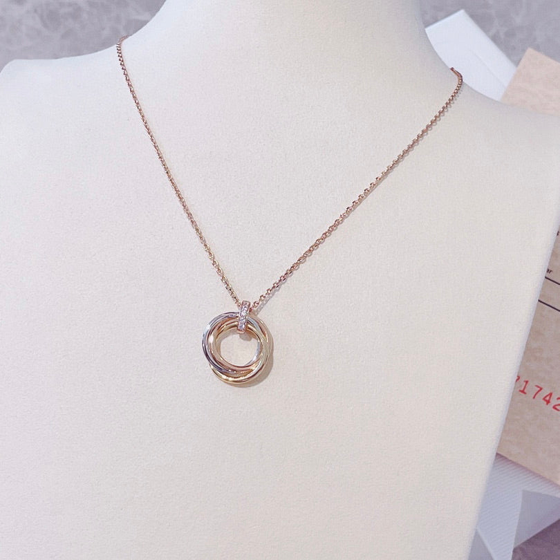 [⭐Novea]TRINITY NECKLACE GOLD  DIAMONDS