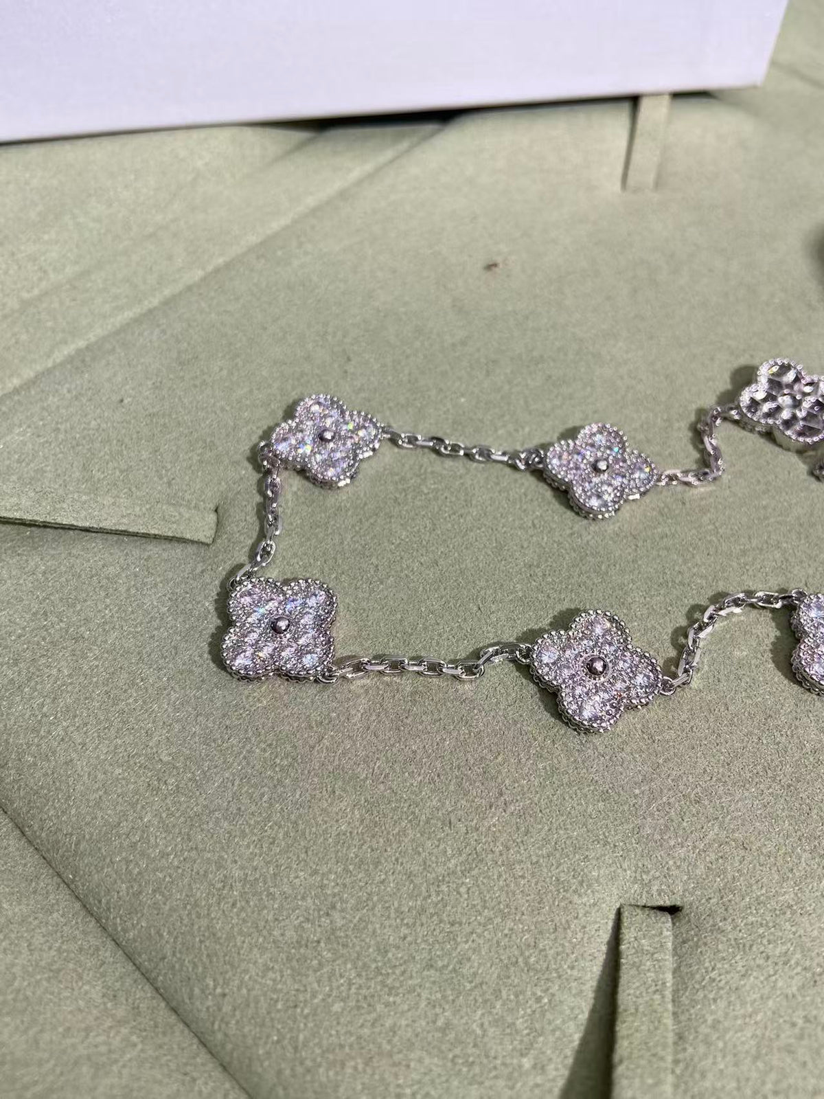 [⭐Novea]CLOVER 10 MOTIFS  FULL DIAMOND NECKLACE