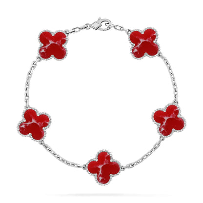 [⭐Novea]CLOVER 5 MOTIF RED PATTERN BRACELET COLLECTION
