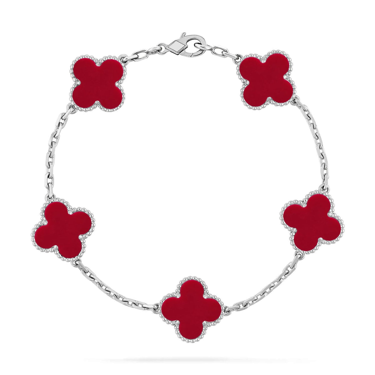 [⭐Novea] CLOVER 5 MOTIF RED CORNELIAN BRACELET COLLECTION