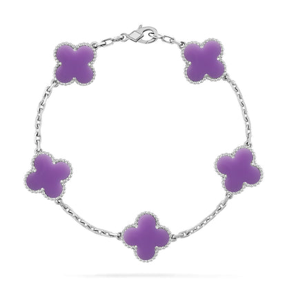 [⭐Novea]CLOVER 5 MOTIF LIGHT PURPLE BRACELET COLLECTION