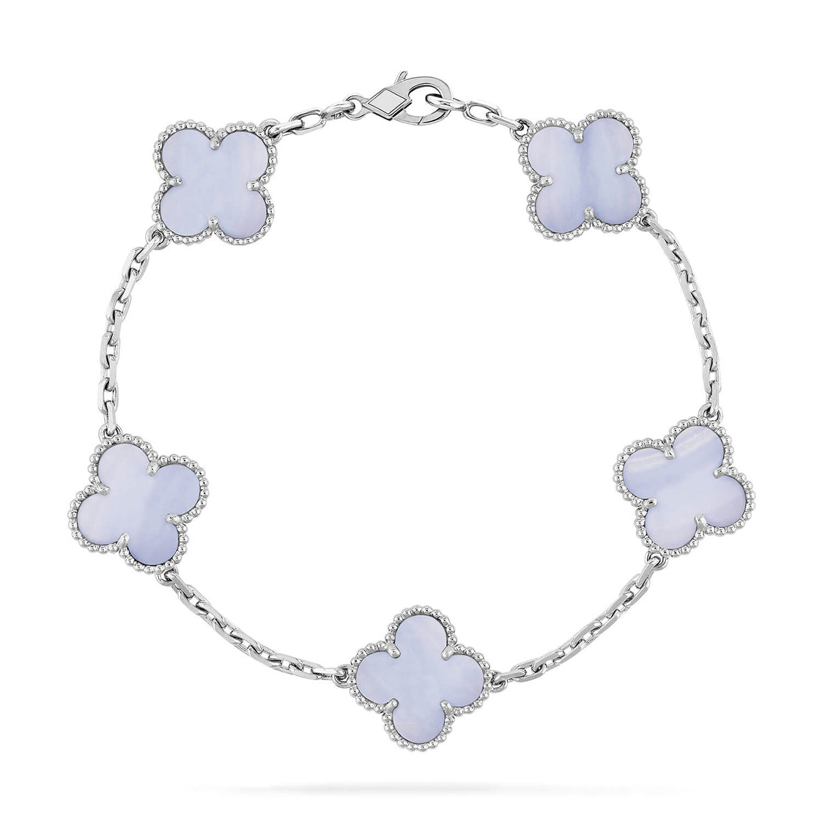 [⭐Novea] CLOVER 5 MOTIF PURPLE CHALCEDONY BRACELET COLLECTION