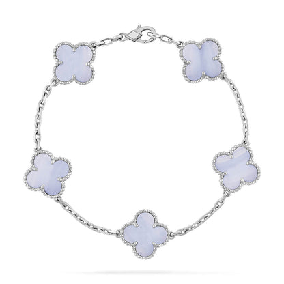 [⭐Novea] CLOVER 5 MOTIF PURPLE CHALCEDONY BRACELET COLLECTION